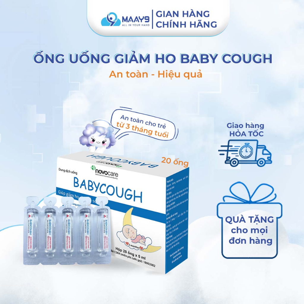 Siro ho cho bé Novocare Baby Cough, hỗ trợ giảm ho nhanh, tại chỗ an toàn