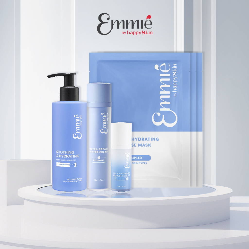 Combo Phục Hồi Tái Tạo: Gel Rửa Mặt B5 + Serum B5 + Kem Nước B5 + Tặng 3 Masks B5 Emmié by HappySkin