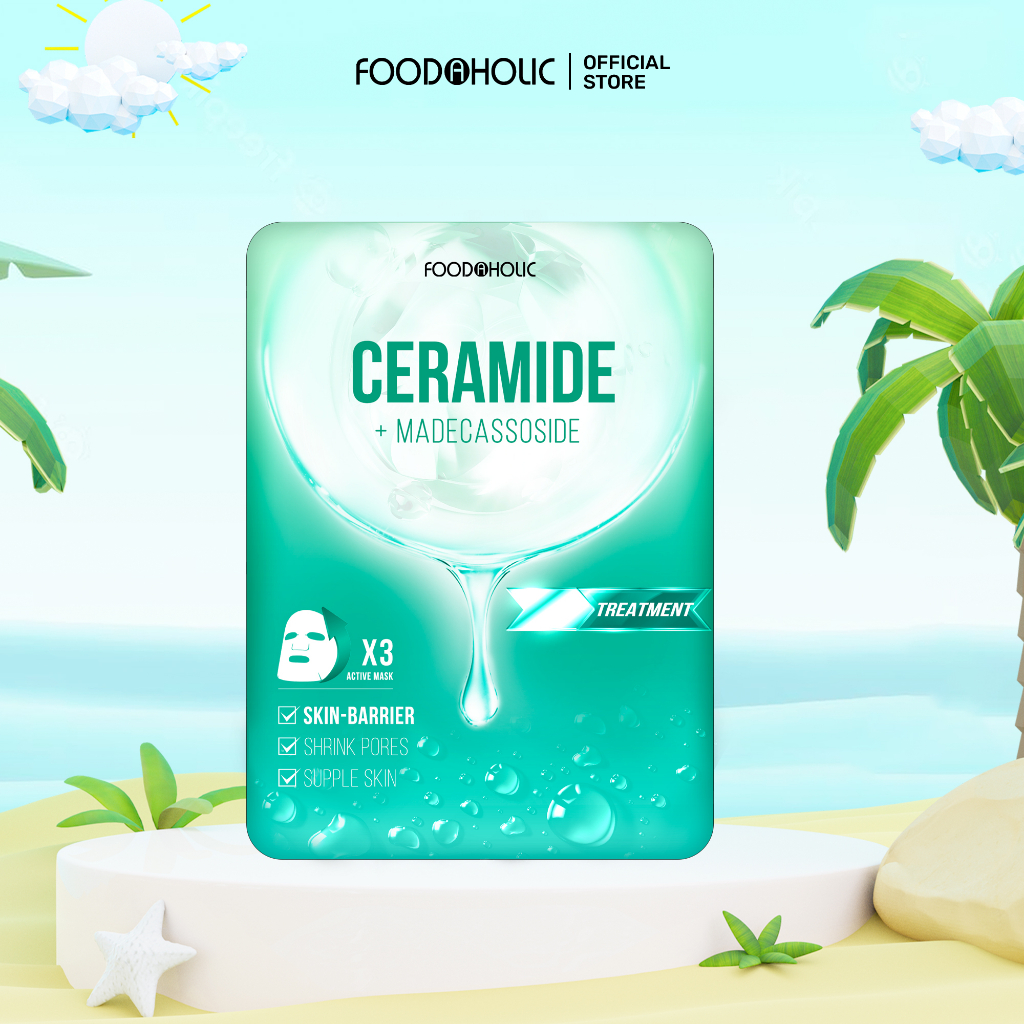 Mặt Nạ Foodaholic Ceramide Làm Dịu, Phục Hồi Da Mụn Ceramide Ample Mask 23ml/miếng