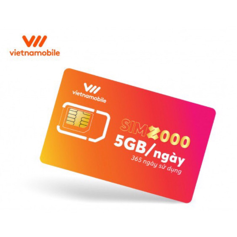 Sim Vietnamobile data 4G vào mạng 1 năm không cần nạp tiền 5GB/Ngày - 150 GB/tháng giá rẻ