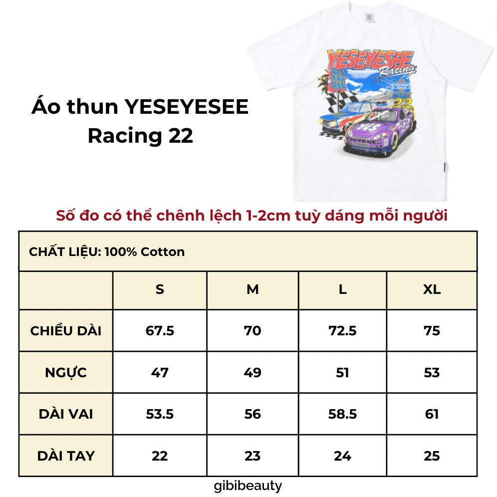 Áo thun YESEYESEE Racing 22