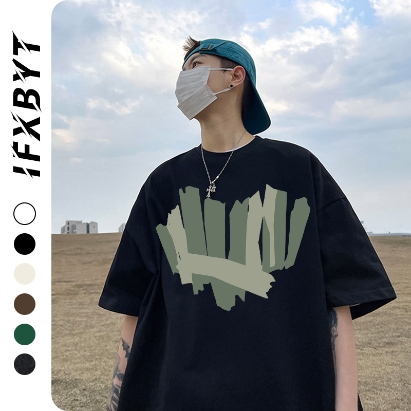 Áo thun unisex IFXBYT A2588 100% cotton dáng rộng phong cách đường phố ulzzang