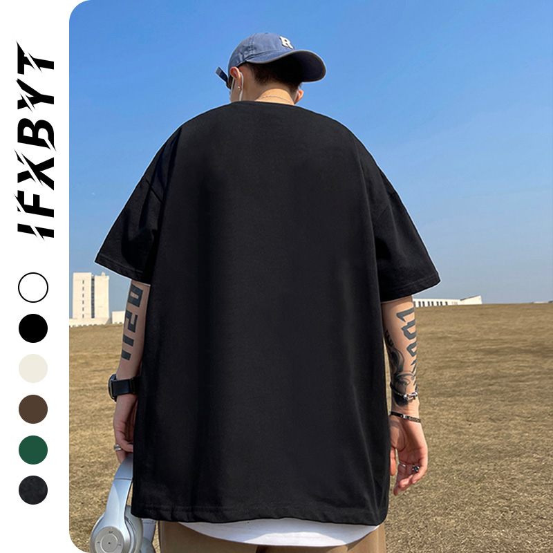 Áo thun unisex IFXBYT A2588 100% cotton dáng rộng phong cách đường phố ulzzang