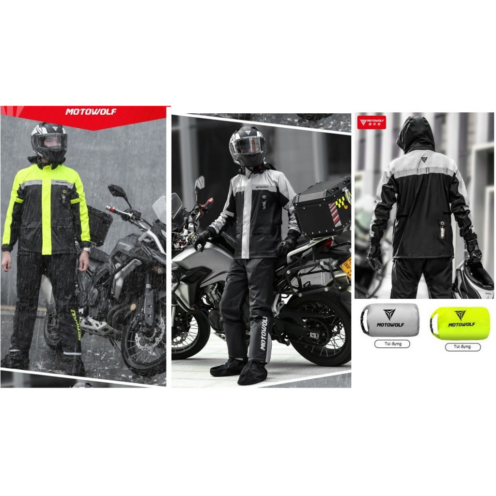 Bộ áo mưa MOTOWOLF MDL0402 - áo mưa bộ cao cấp