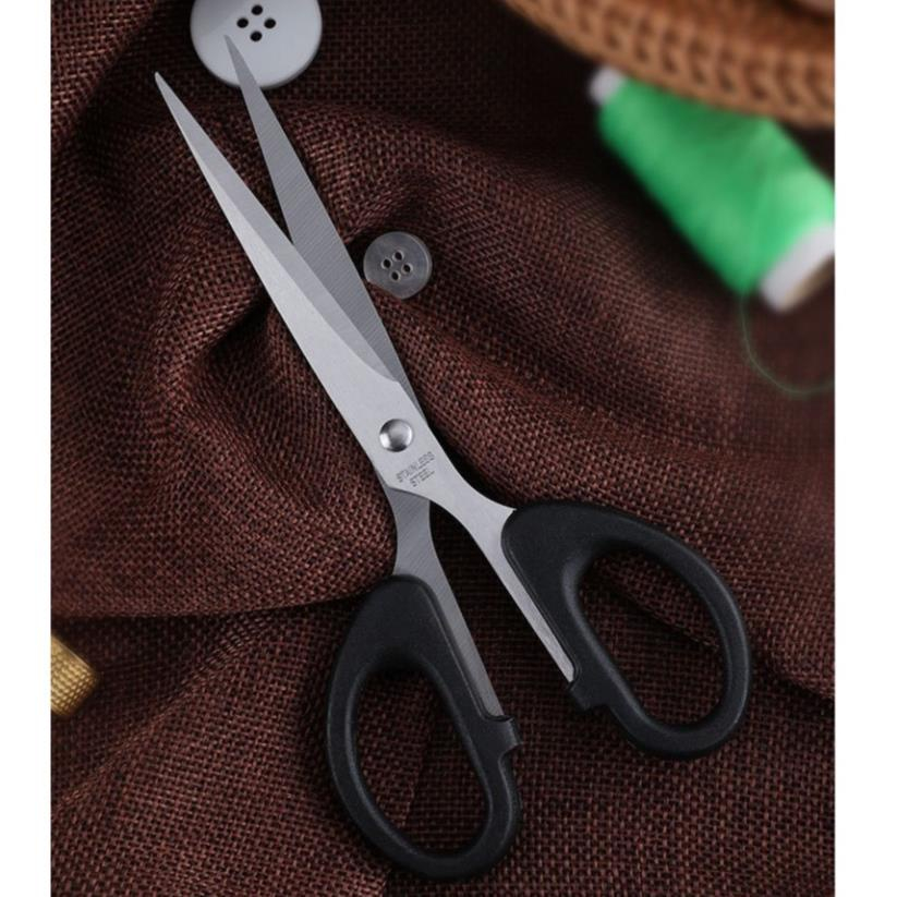 Kéo Cắt Giấy Thủ Công Học Sinh Văn Phòng Cán Đen 16cm