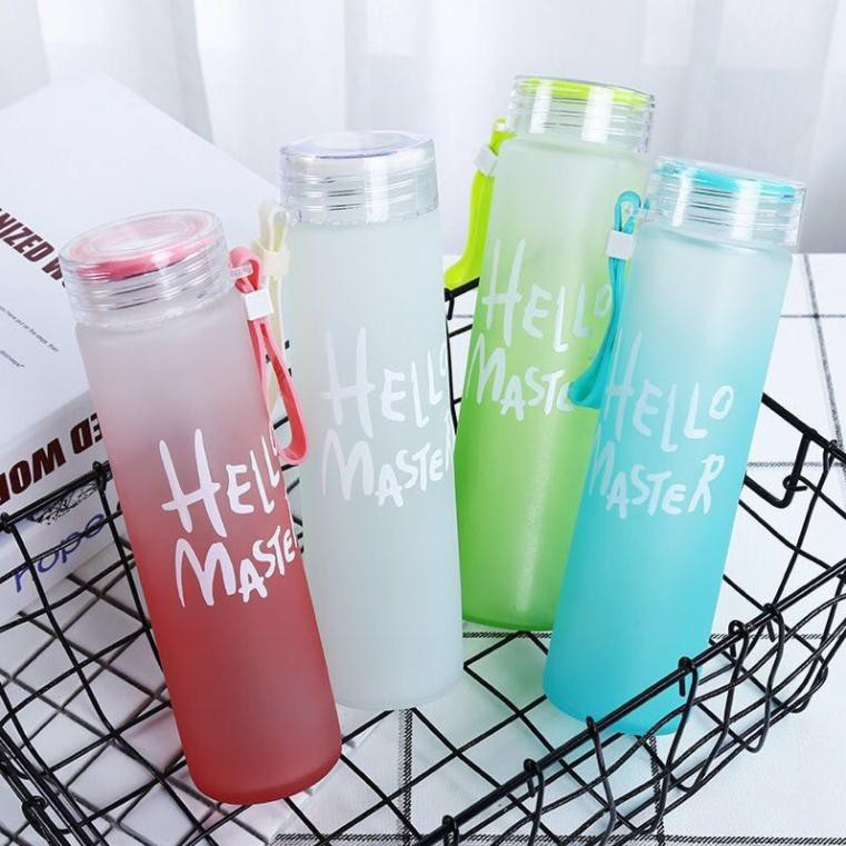 Bình Nước Thủy Tinh Hello Master Dung Tích 450ml
