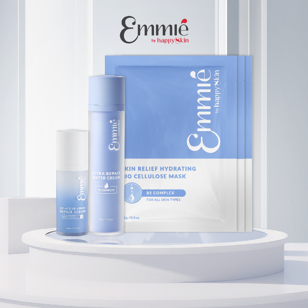 Combo phục hồi da: Kem dưỡng ẩm Emmié phục hồi B5 Complex + Serum Emmié phục hồi B5 + 3 mask Emmié sinh học phục hồi B5