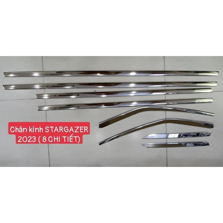 Nẹp chân kính + viền cong kính inox Stargazer 2022 2023 trang trí cho cửa xe đẹp lộng lẫy hơn