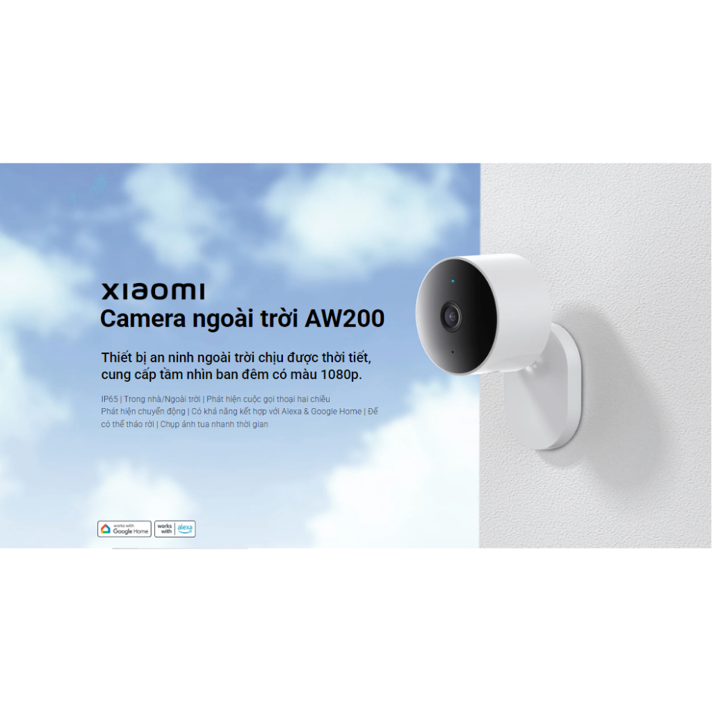Camera quan sát ngoài trời Xiaomi AW200 1080p IP65 Bản quốc tế - Bảo hành chính hãng