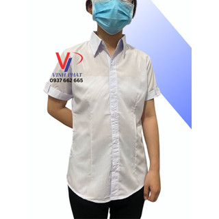 Áo trắng đi học sơ mi giá học sinh tay ngắn nữ - đồng phục học sinh-hình thật