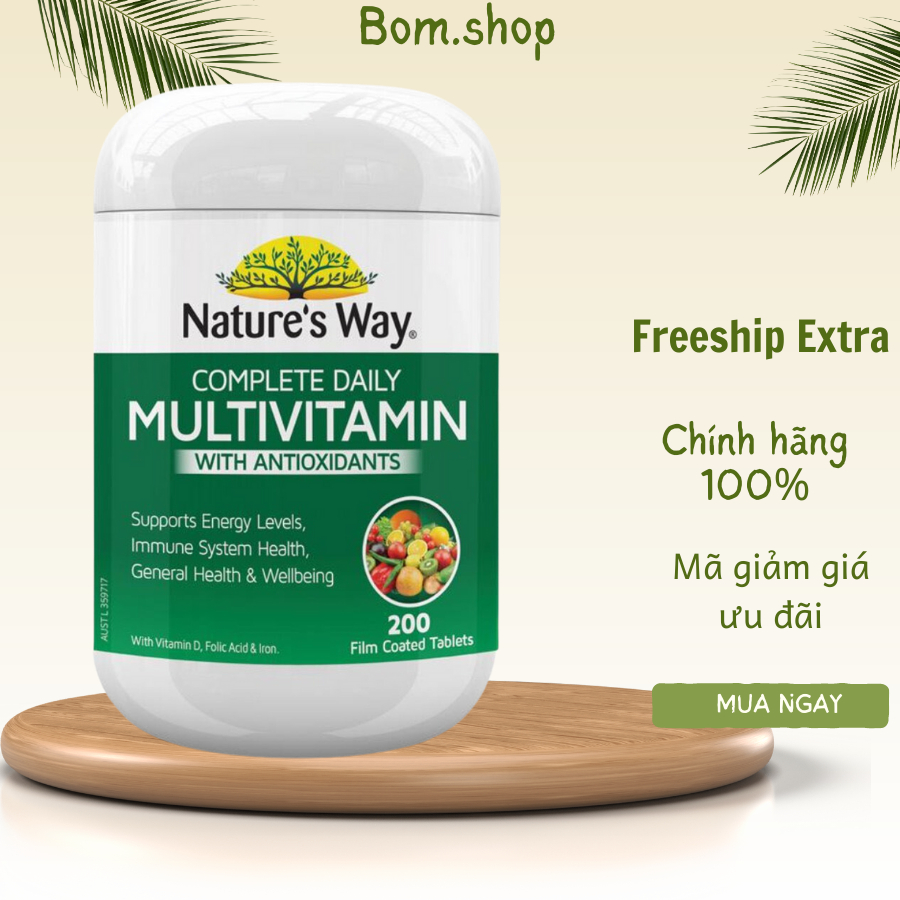 Vitamin Tổng Hợp Tảo Biển [Úc] Nature’s Way Complete Daily Multivitamin - 200 Viên Tảo úc , tảo 200v