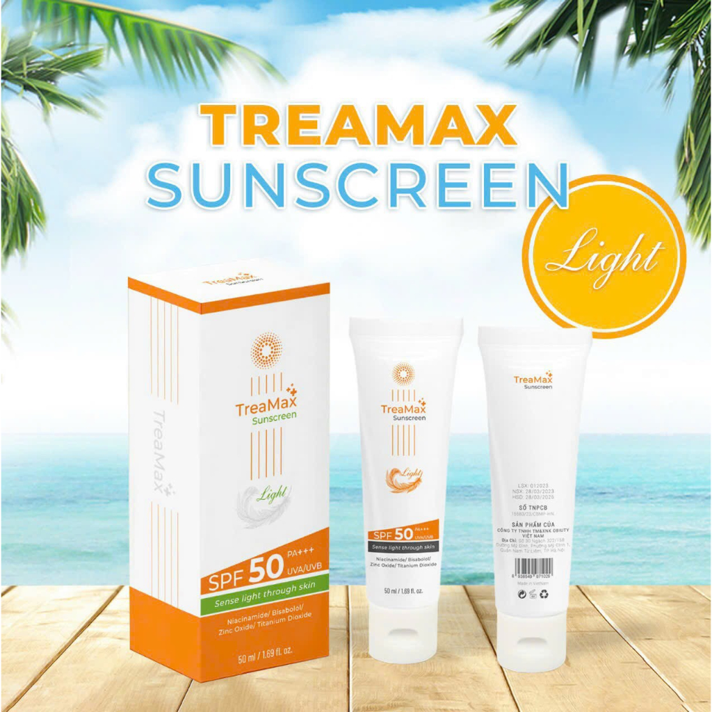 Kem Chống Nắng Vật Lý Phổ Rộng TreaMax Sunscreen Light