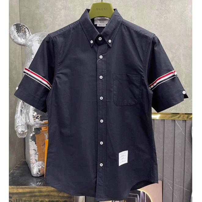 Áo Sơ Mi Thom Đen Ngắn Tay. Thiết Kế Nam Nữ Tính Boy Phố, Chất Vải Cotton Lụa Cao Cấp