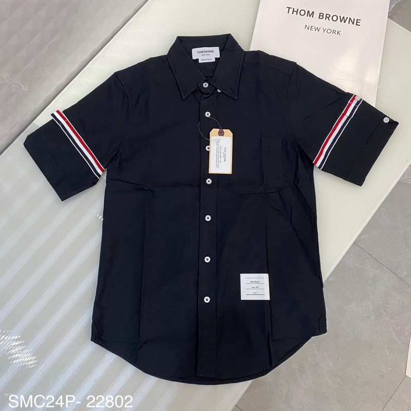 Áo Sơ Mi Thom Đen Ngắn Tay. Thiết Kế Nam Nữ Tính Boy Phố, Chất Vải Cotton Lụa Cao Cấp