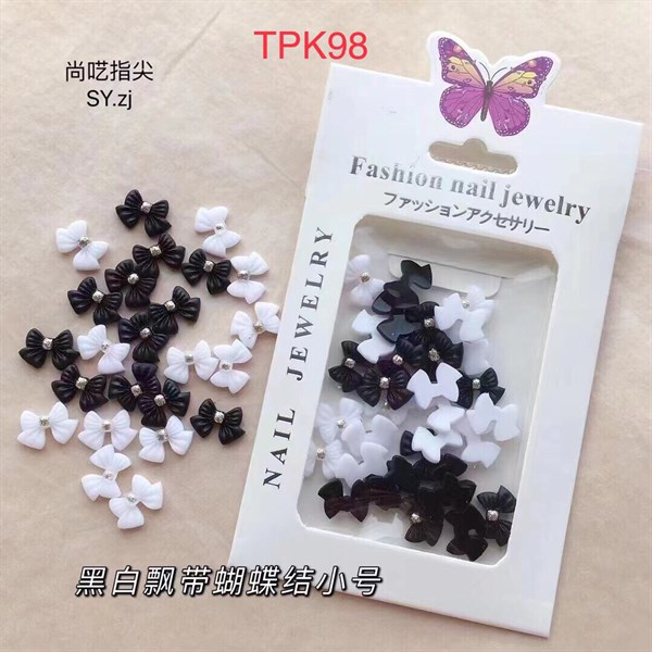 Túi phụ kiện nơ trắng đen  - túi đựng phụ kiện tiện lợi - Sushi Nail Mi