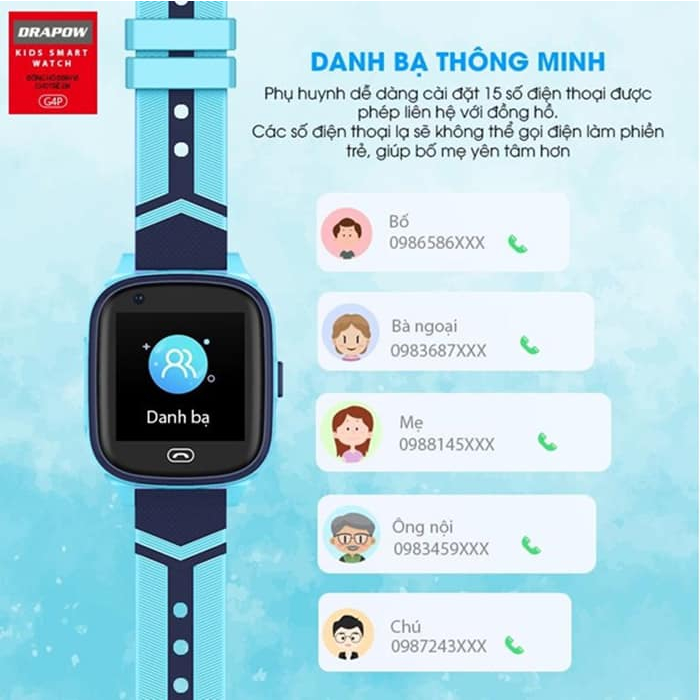 Đồng hồ định vị trẻ em Drapow G4P