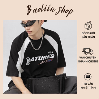 Áo thun phối màu chất liệu cotton 100% - Áo phông tay lỡ form rộng oversize phong cách