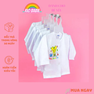 Áo  trắng dài tay cho bé từ ss-13kg, cúc giữa cho bé