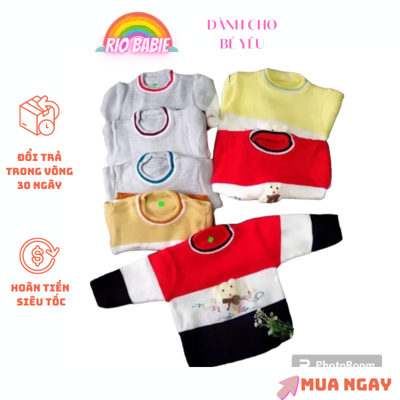 Áo Len chui đầu cho bé trai, bé gái  từ 4-9kg