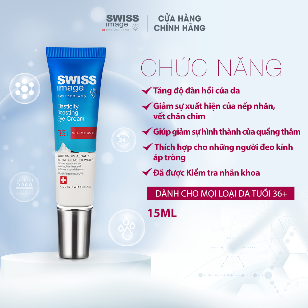 Kem dưỡng da chống lão hoá vùng mắt mờ nếp nhăn Swiss Image 36+ Elasticity Boosting Eye Cream 15ml (Tuổi từ 36+)