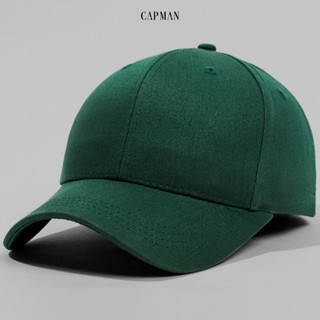 Mũ lưỡi trai thể thao CAPMAN chính hãng phong cách unisex màu xanh rêu trơn
