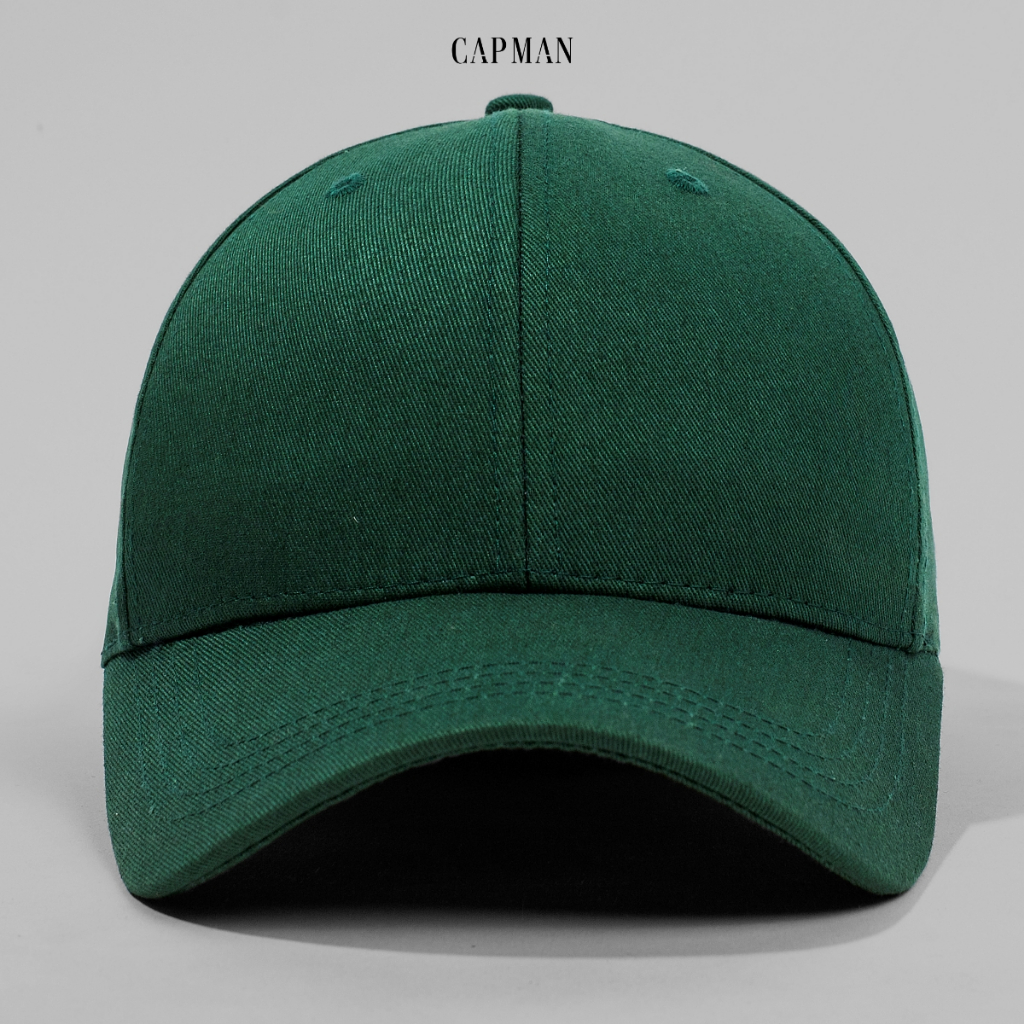 Mũ lưỡi trai thể thao CAPMAN chính hãng phong cách unisex màu xanh rêu trơn