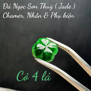 Mặt cỏ 4 lá ngọc sơn thủy jade tư nhiên