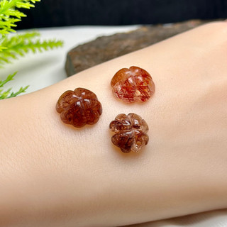 Mặt Chamer Cỏ 4 Lá Thạch Anh Tóc Đỏ