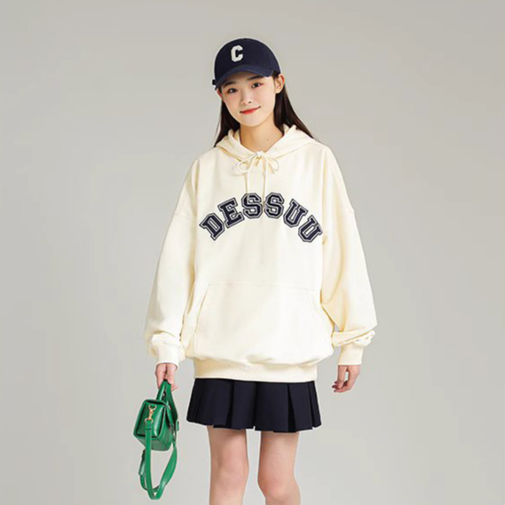 Áo Hoodie  Dessuu nỉ chân cua hình thêu Dessuu to bản 4 màu