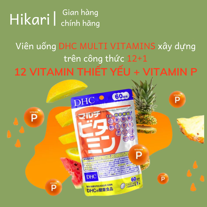 Viên uống DHC Multi Vitamin tổng hợp gói 60 viên nội địa Nhật Bản