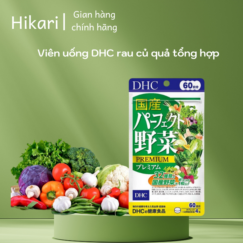 Viên uống rau củ DHC Nhật Bản thực phẩm chức năng bổ sung chất xơ, giảm mụn, làm đẹp da 60 ngày