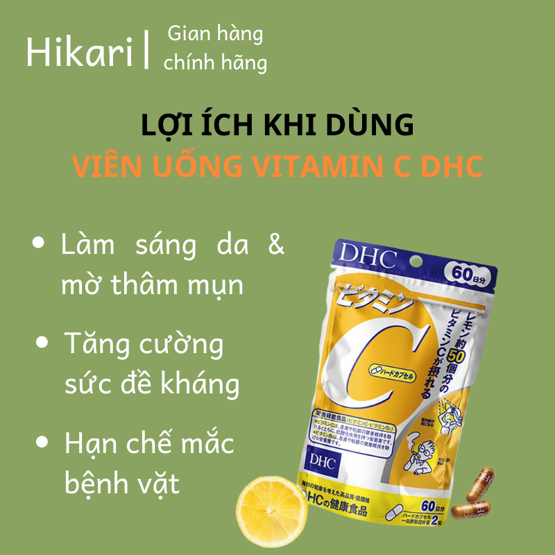 Gói Viên uống DHC vitamin C nội địa Nhật Bản 60 ngày 120 viên