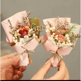 Bó hoa khô mini quà tặng, trang trí,baby trắng.