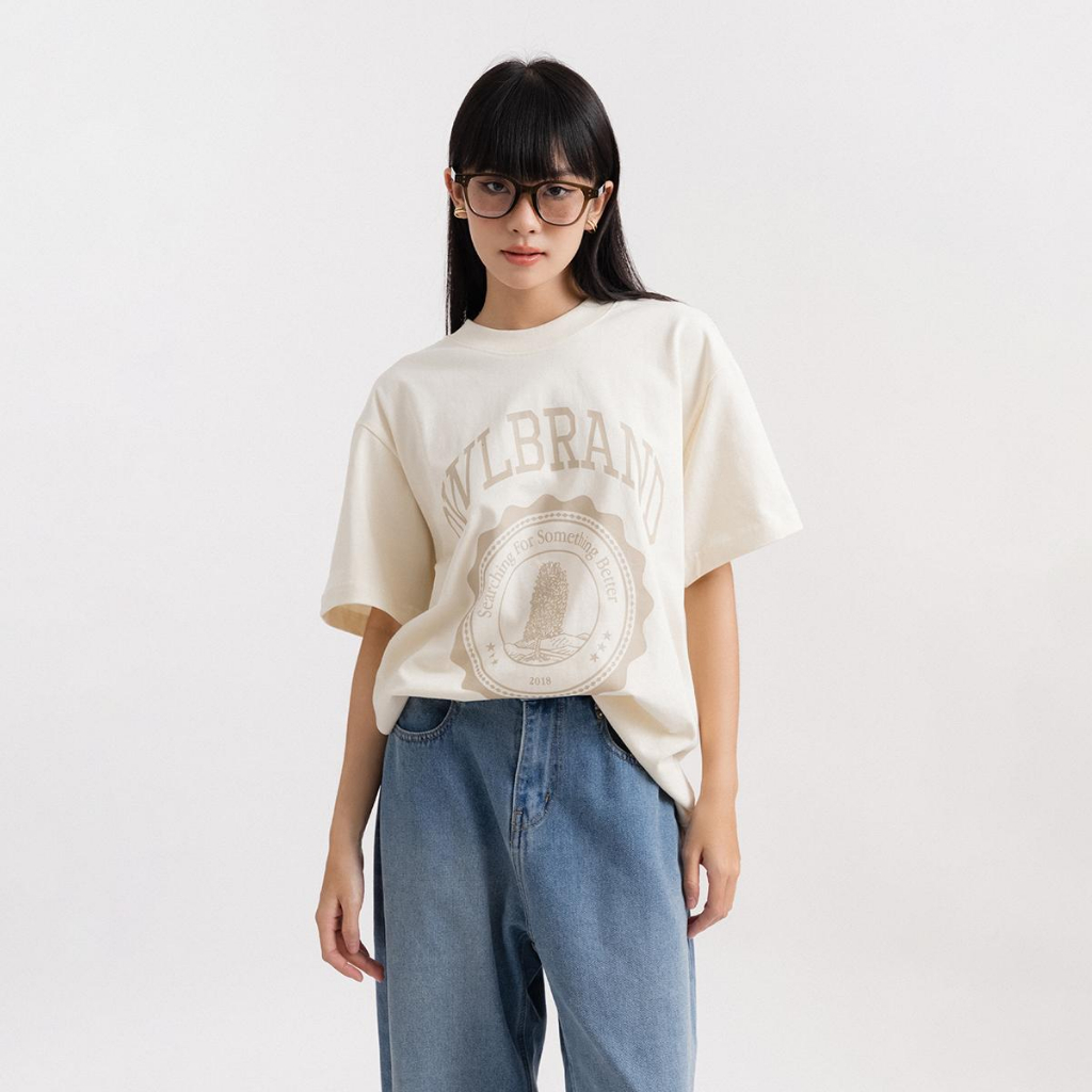 Áo thun in hình Owlbrand University/Tan