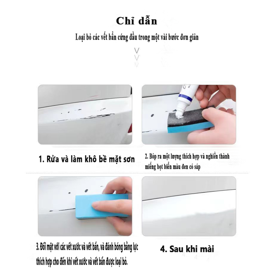 Sơn Xịt Ô Tô Xước Chất Lượng Cao bút xoá vết xước ô tô 15g+bọt biển
