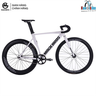 Xe đạp Fixed Gear Magicbros CX7 nhôm màu Trắng tặng kèm phanh tay
