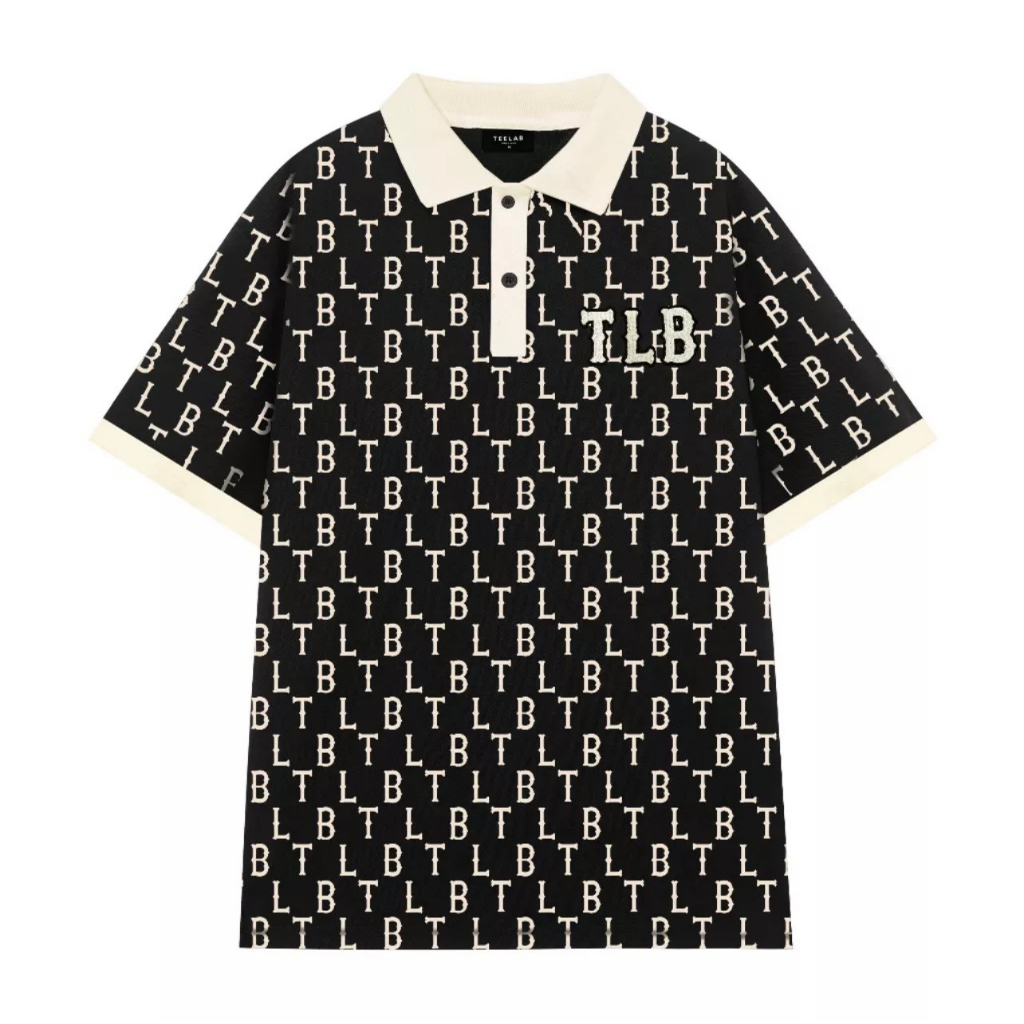 Áo Polo Teelab Local Brand Unisex Legacy Monogram Black