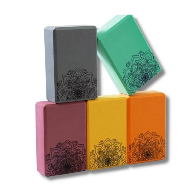 Gạch tập yoga 200g cục gạch block yoga in Hoa Mandala dùng trên thảm tập yoga tạo hiệu quả cao tại nhà và phòng tập