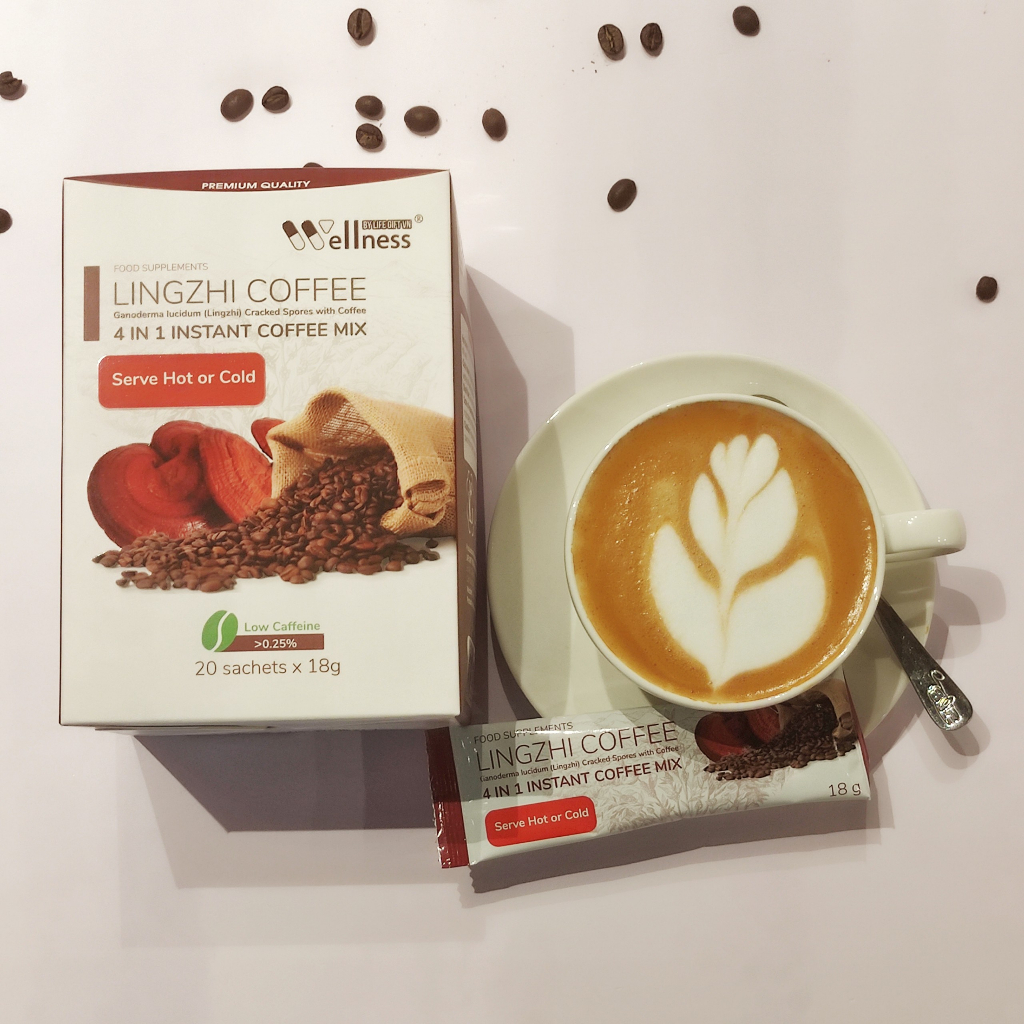 Cà Phê Nấm Linh Chi Hỗ Trợ sức khỏe Lingzhi Coffee Giảm Căng Thẳng Mệt Mỏi Hộp 20 gói
