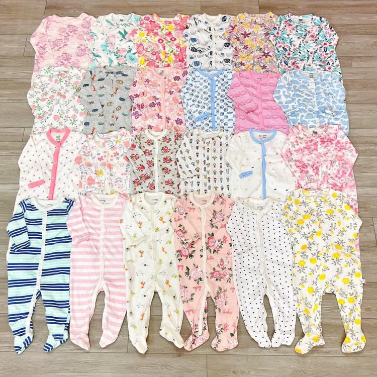 Bodysleep xuất dư bodysuit bộ body ngủ dài tay liền thân cho bé trai bé gái ngủ máy lạnh