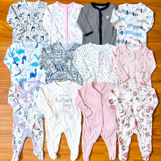 Bodysleep xuất dư bodysuit bộ body ngủ dài tay liền thân cho bé trai bé gái ngủ máy lạnh