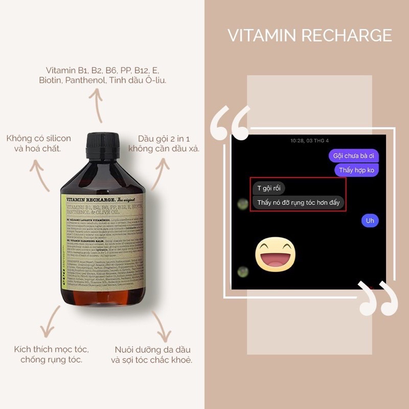 Dầu Gội Vitamin Tây Ban Nha 500ml Dành Cho Tóc Khô Hư Tổn