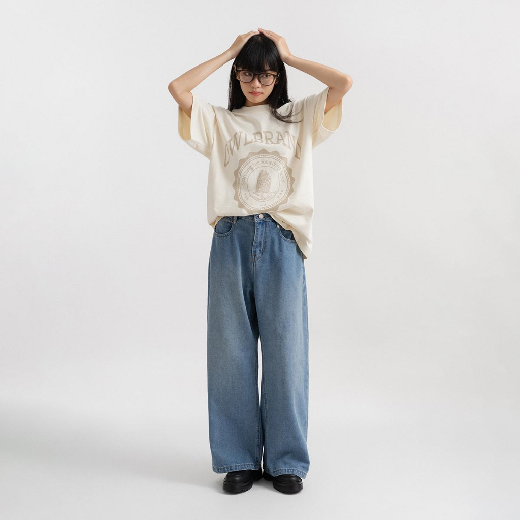 Áo thun in hình Owlbrand University/Tan