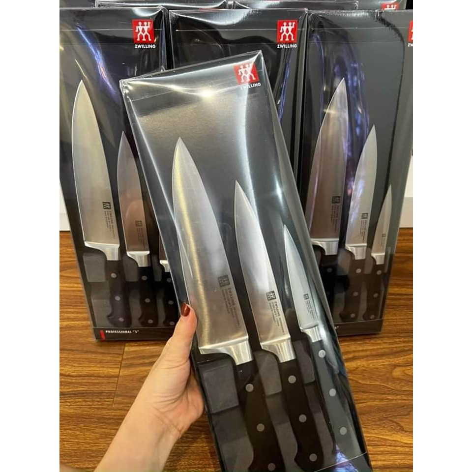Set 3 dao Zwilling Professional, chuôi đen