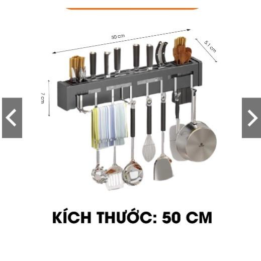 Giá cài dao dán tường - Kèm 2 miếng dán siêu chắc - Hàng dày dặn 1mm - Sơn tĩnh điện 5 lớp -49