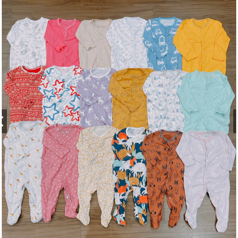 Sét 3 bộ Bodysleep cho bé trai bé gái Sleepsuit hàng xuất dư 100% cotton ngủ máy lạnh