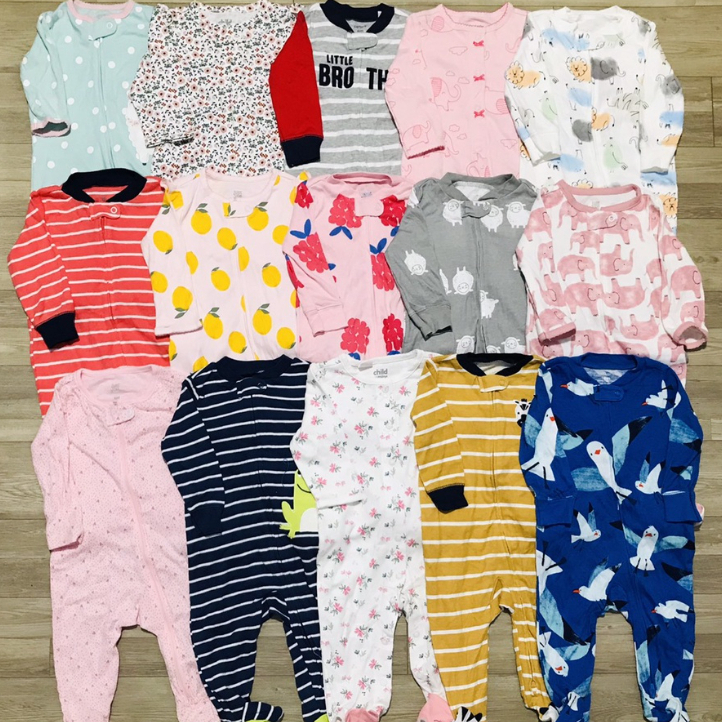 Sét 3 bộ Bodysleep cho bé trai bé gái Sleepsuit hàng xuất dư 100% cotton ngủ máy lạnh
