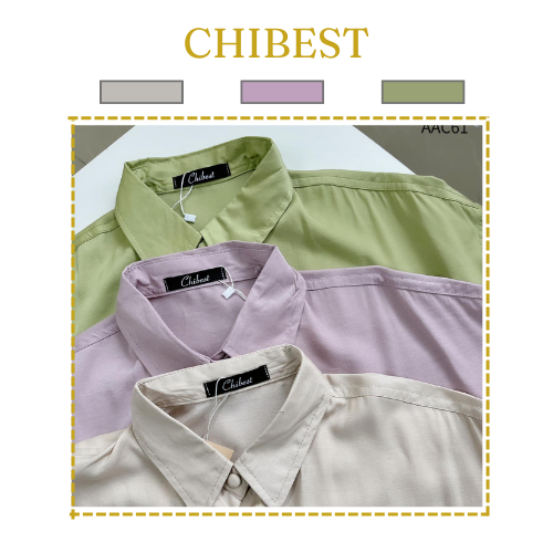 Áo sơmi tay ngắn thêu túi đô công sở CHIBEST  AAC61