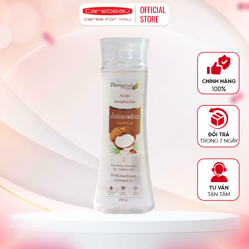 Dầu gội thảo dược Shampoo Thongsuk Hair Tonic Carebeau kết hợp tinh dầu dừa 250g