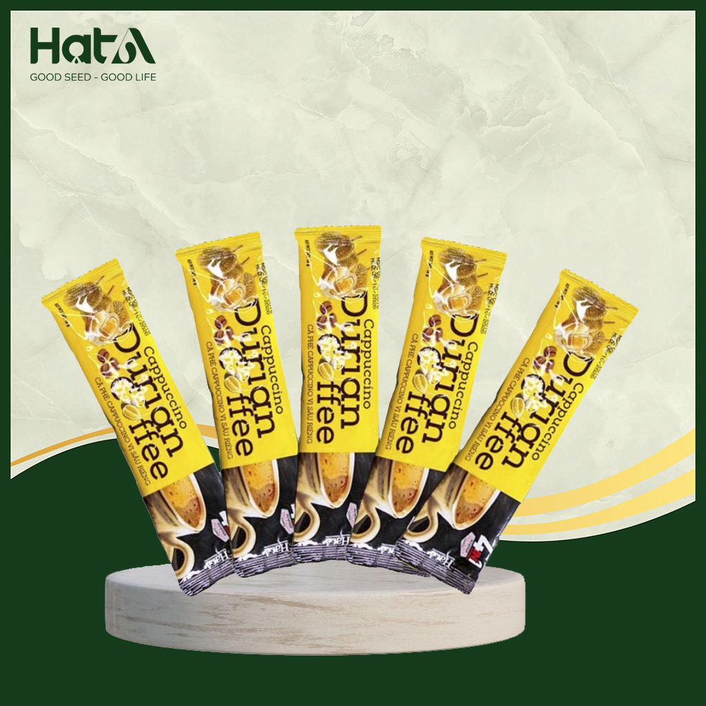 Combo 5 gói cà phê Cappuccino Sầu riêng 4in1 vị sầu riêng tự nhiên